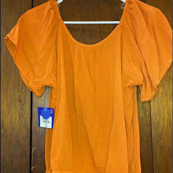 Women’s Burnt Orange over the shoulder top - Picture 2 of 6